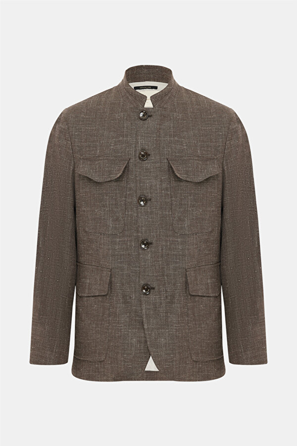 BROWN WOOL/SILK COAT