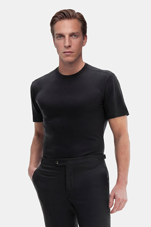 BLACK BICYCLE COLLAR SHORT SLEEVE TSHIRT