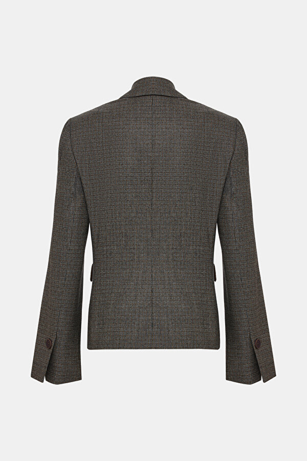 TAN SURPLICE NECKLINE (CROSS-OVER NECKLINE) JACKET 2