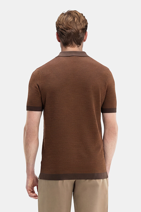 TAN POLO NECK SHORT SLEEVE TSHIRT 2
