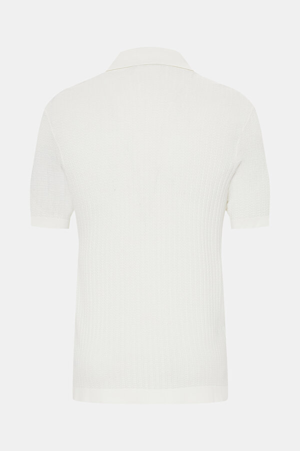 ECRU POLO NECK SHORT SLEEVE TSHIRT 6