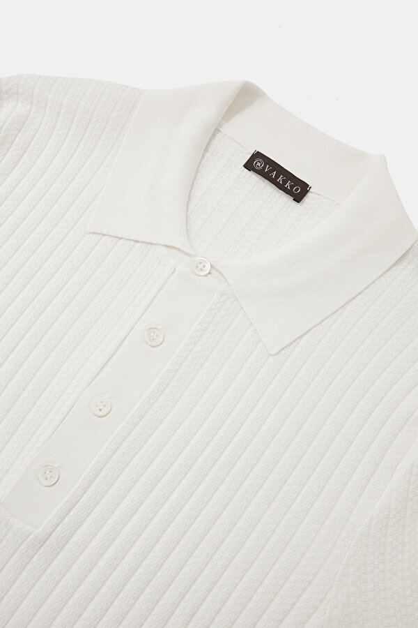ECRU POLO NECK SHORT SLEEVE TSHIRT 7