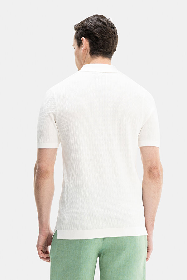 ECRU POLO NECK SHORT SLEEVE TSHIRT 2