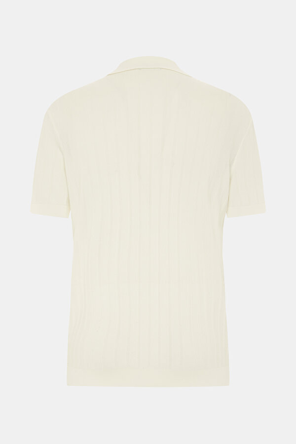 ECRU POLO NECK SHORT SLEEVE TSHIRT 2
