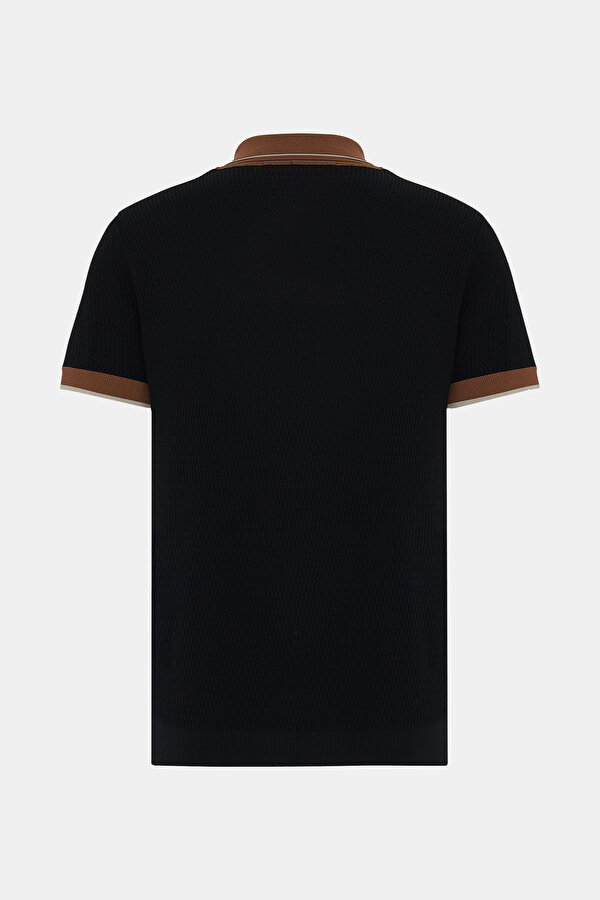 BLACK POLO NECK SHORT SLEEVE TSHIRT 7
