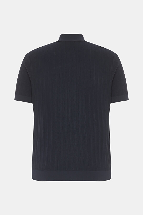 NAVY BLUE POLO NECK SHORT SLEEVE TSHIRT 2