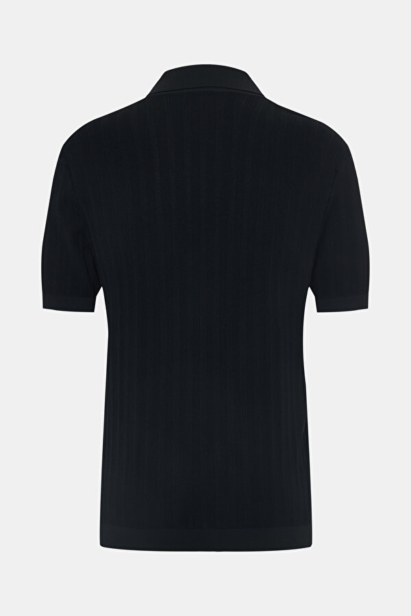 BLACK POLO NECK SHORT SLEEVE TSHIRT 2