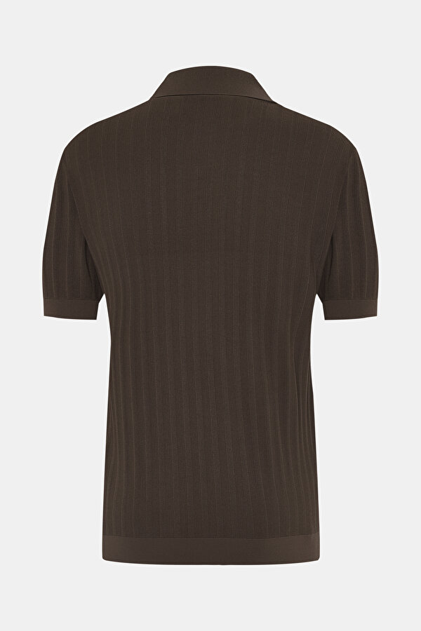BROWN POLO NECK SHORT SLEEVE TSHIRT 6