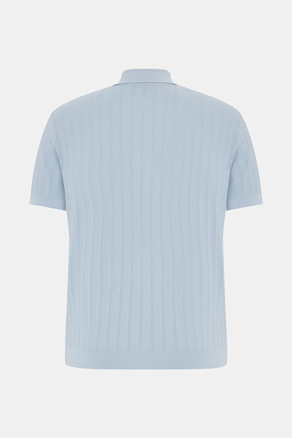 INDIGO POLO NECK SHORT SLEEVE TSHIRT 7