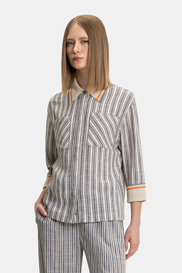 BEIGE 3/4 SLEEVES SHIRT