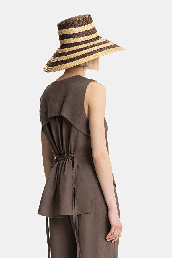 BROWN V NECK VEST 2