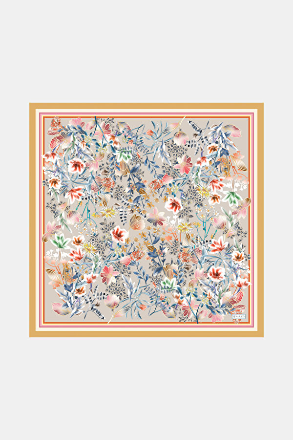 BRICK FLORAL PATTERN TWILL BANDANA