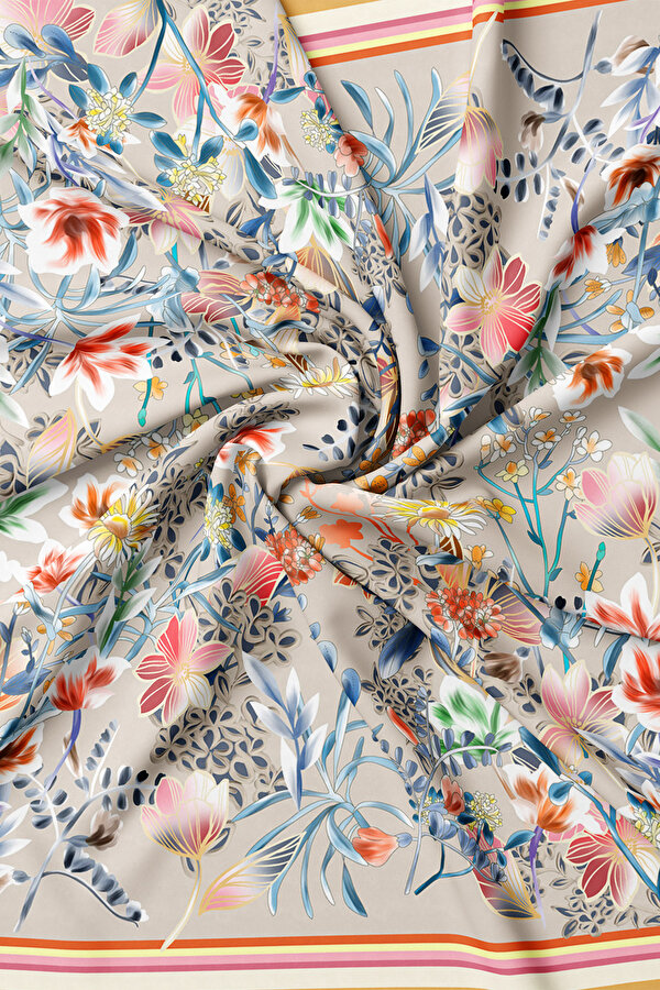 BRICK FLORAL PATTERN TWILL BANDANA 2