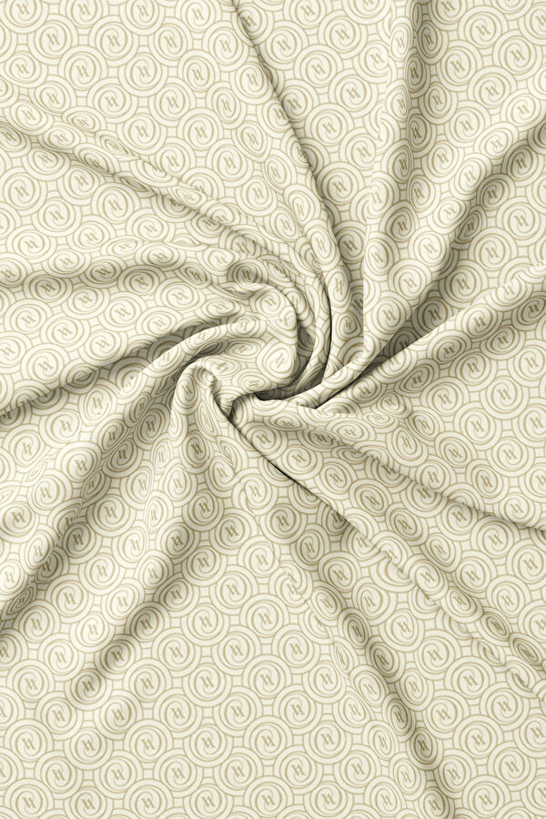 ECRU MONOGRAM TWILL SHAWL 2