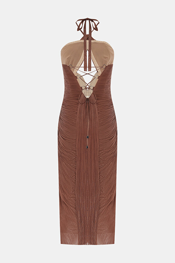 BRONZE HALTER DRESS 2