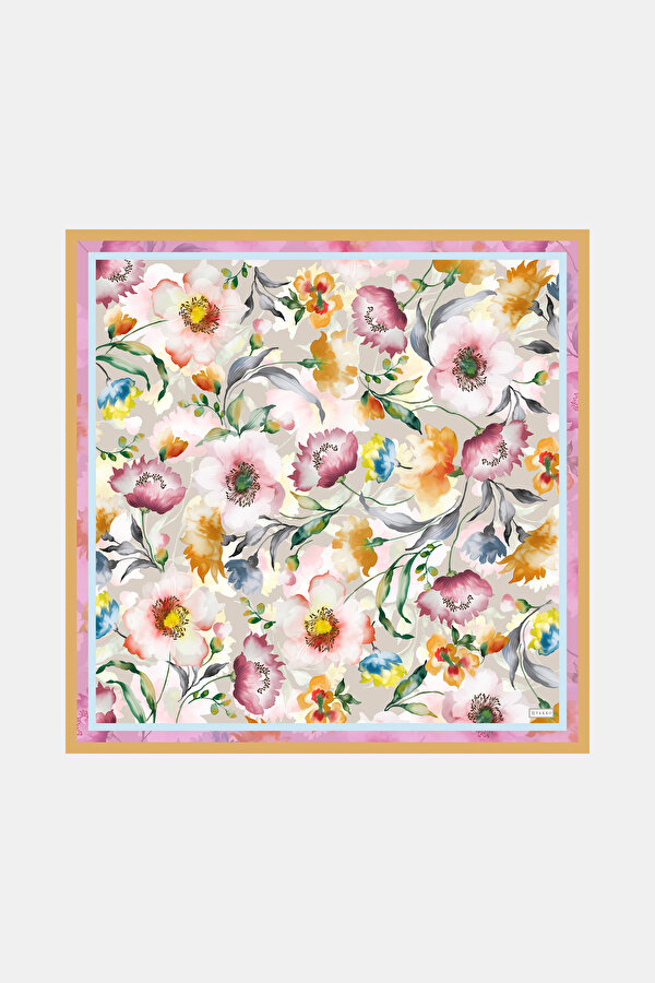 DRIED ROSE FLORAL PATTERN TWILL GAVROŞ