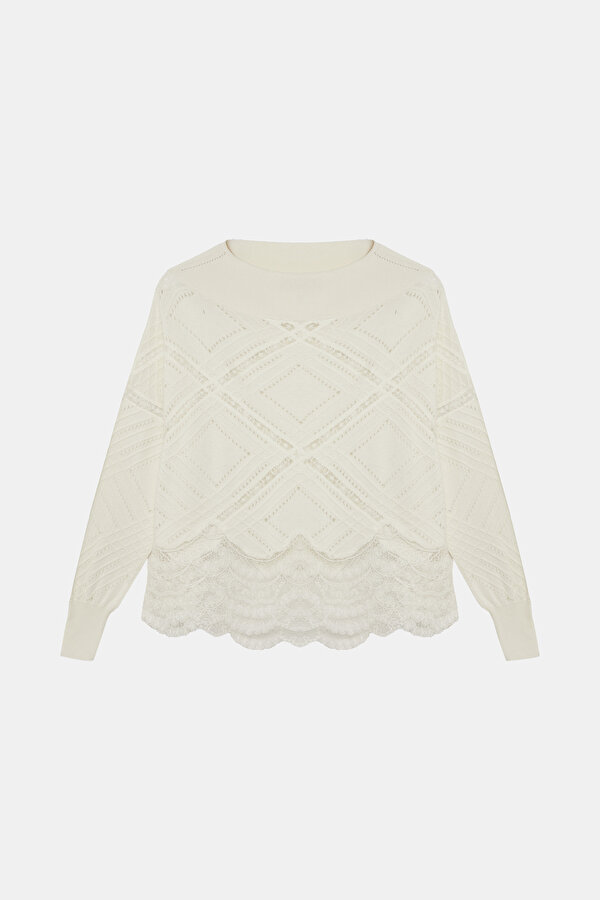 WHITE BOAT NECK TRICOT
