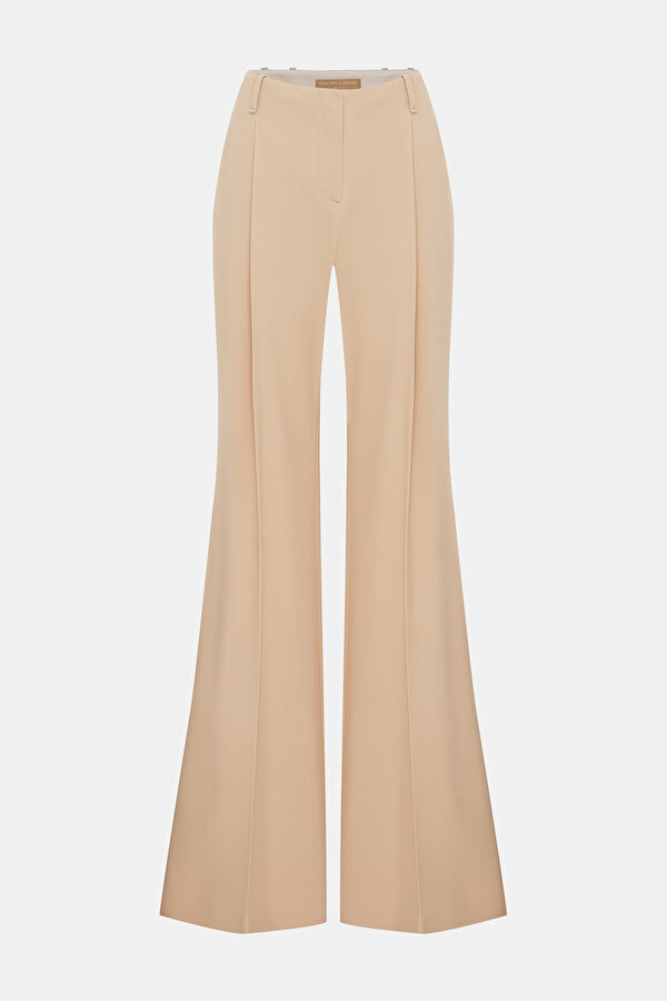 BEIGE WIDE LEG TROUSERS