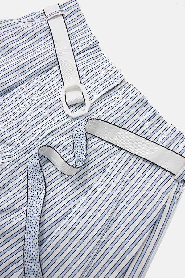 NAVY BLUE STRIPED PATTERNED SHORT BERMUDA 6