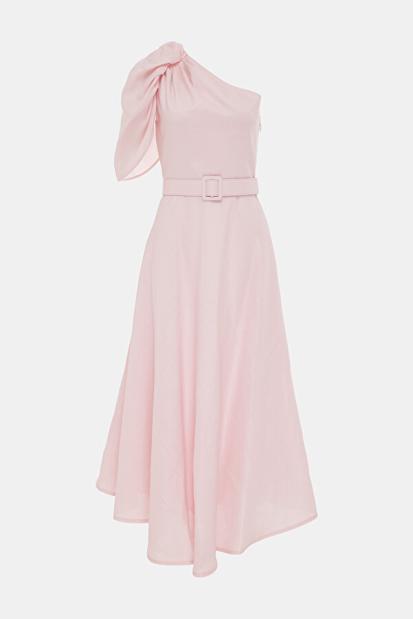 LIGHT PINK ONE SHOULDER DRESS