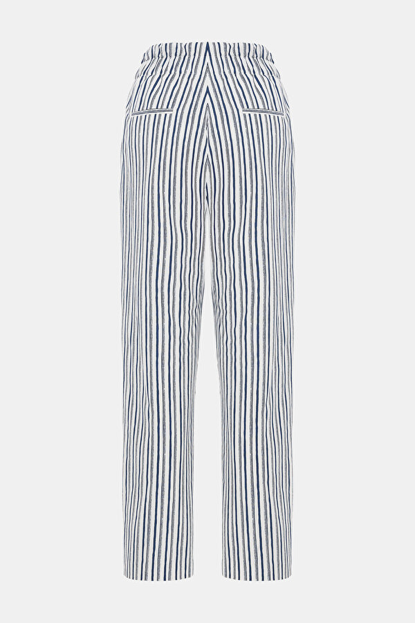 BLUE DESIGN FILLED STRAIGHT CUT TROUSERS 6