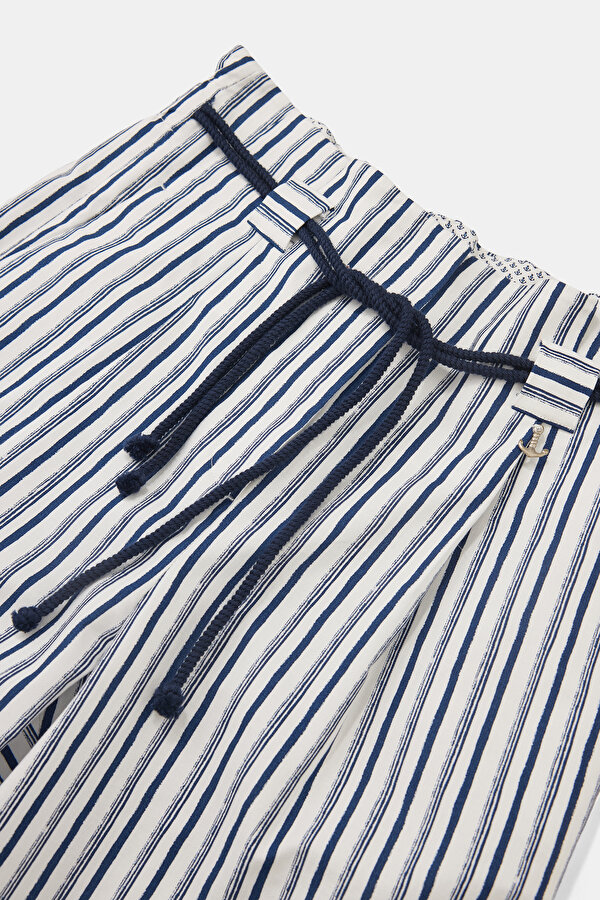 BLUE DESIGN FILLED STRAIGHT CUT TROUSERS 7