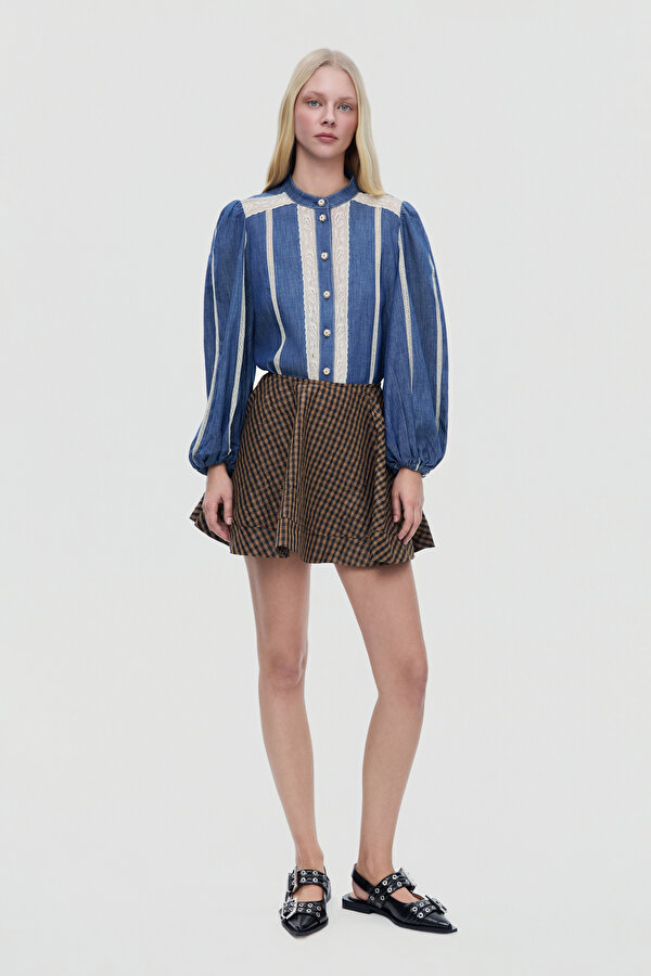 BROWN CHECK SKIRT