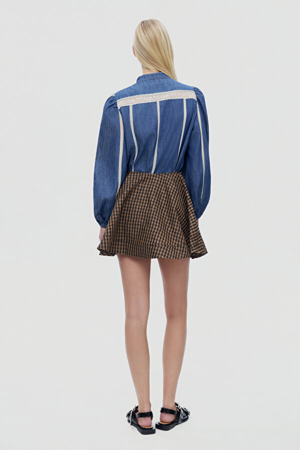 BROWN CHECK SKIRT 2