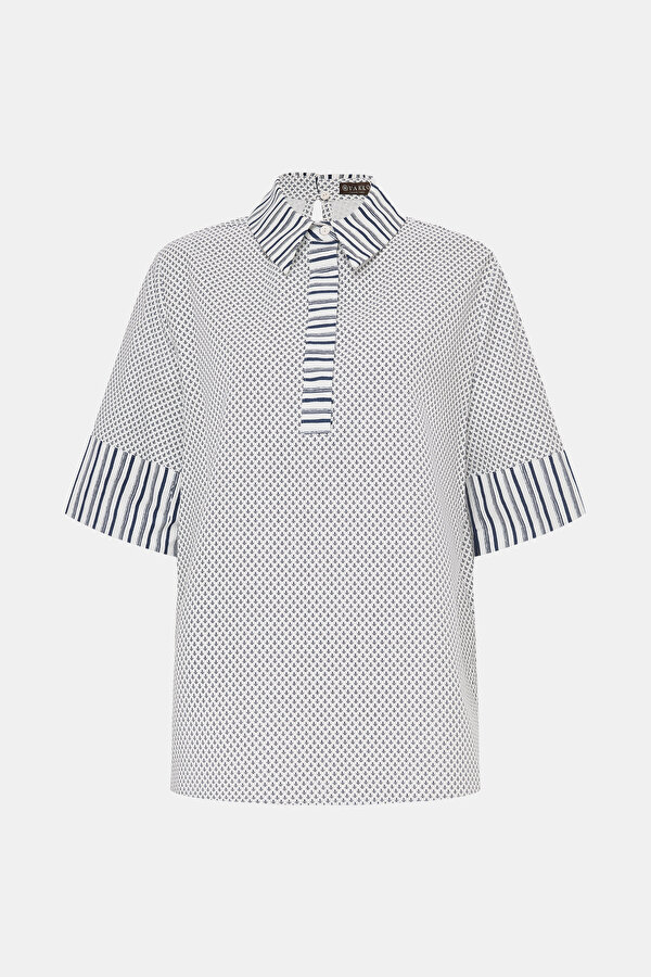 BLUE SHORT SLEEVE BLOUSE 7