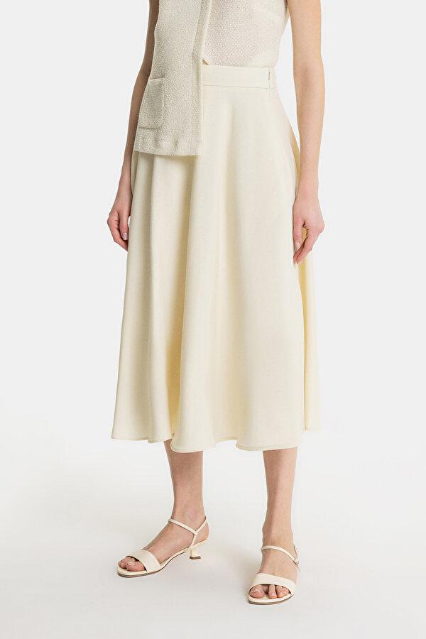 CREAM WOOL MIDI SKIRT 2