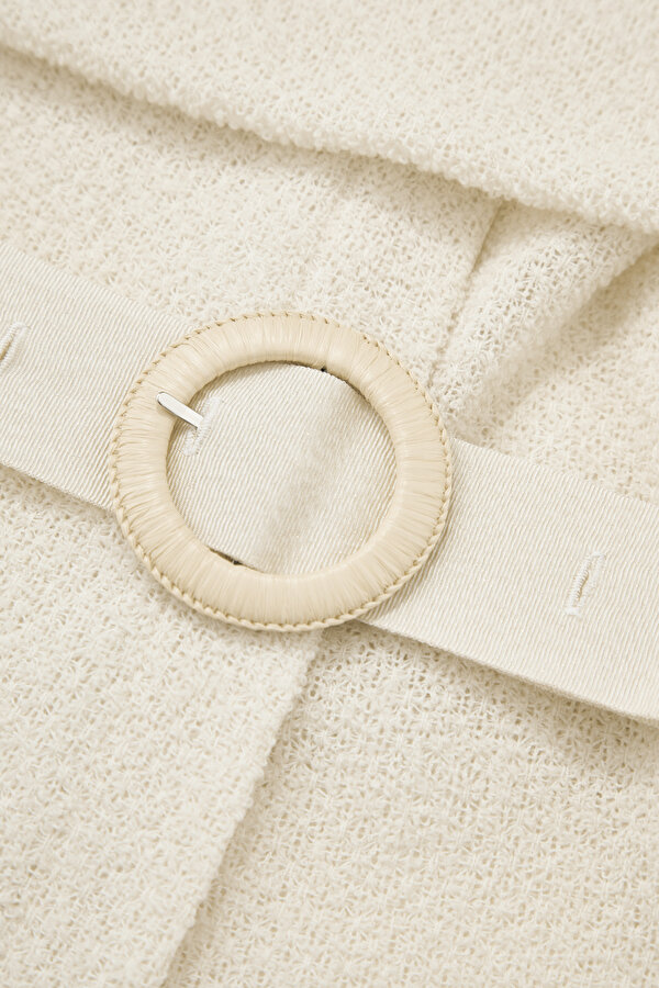 CREAM STRAPLESS SHORT SLEEVE BLOUSE 11