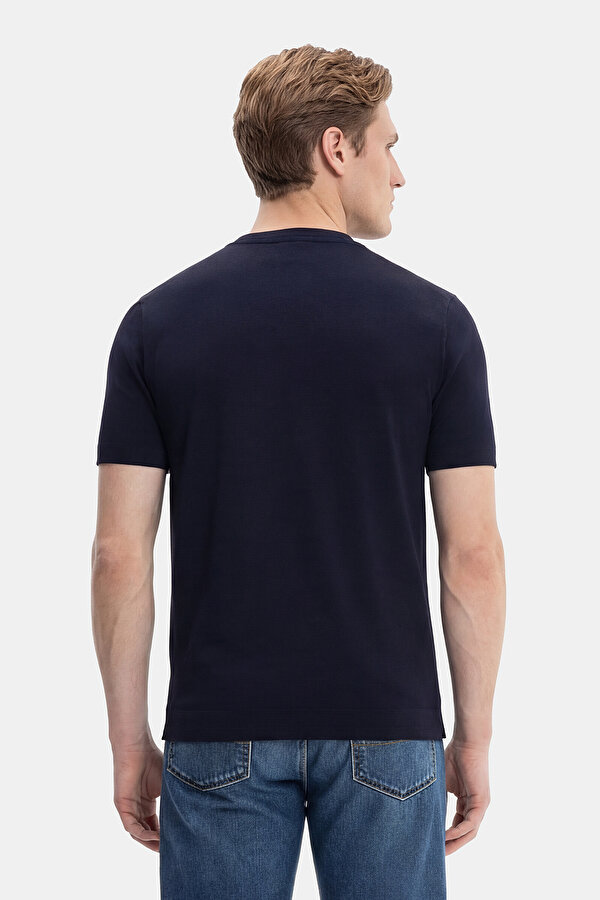 BLACK MANDARIN COLLAR SHORT SLEEVE TSHIRT 2