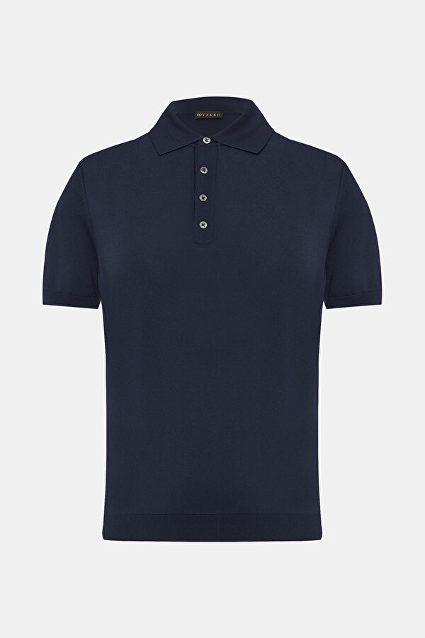 NAVY BLUE POLO NECK SHORT SLEEVE TSHIRT