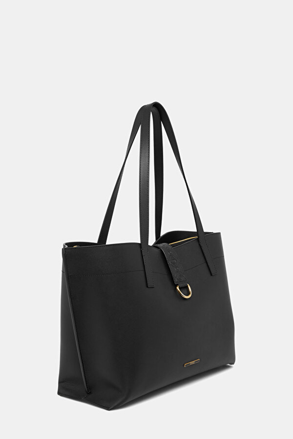 BLACK MONOGRAM LEATHER BAG 2