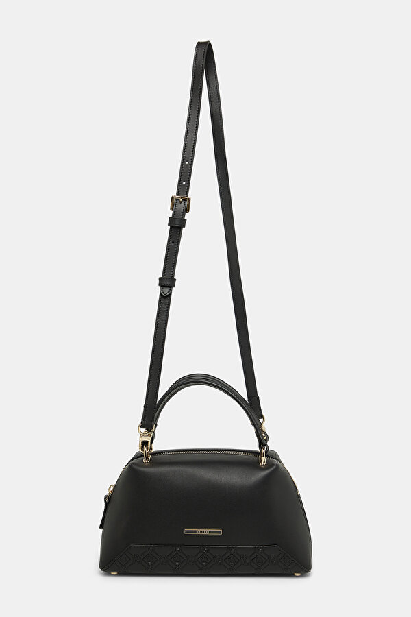 BLACK MONOGRAM LEATHER BAG 2
