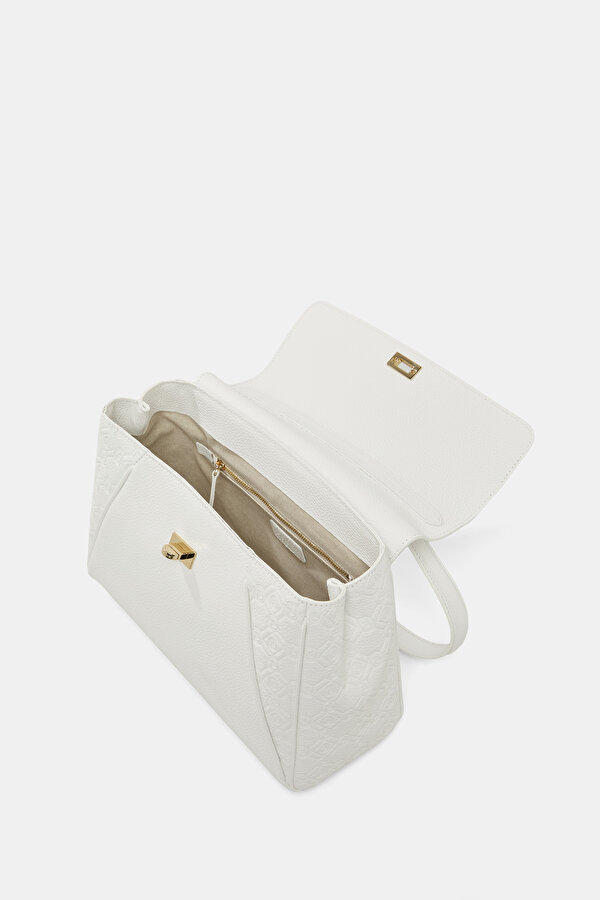 WHITE MONOGRAM LEATHER BAG 6