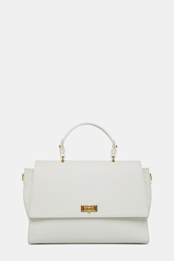 WHITE MONOGRAM LEATHER BAG