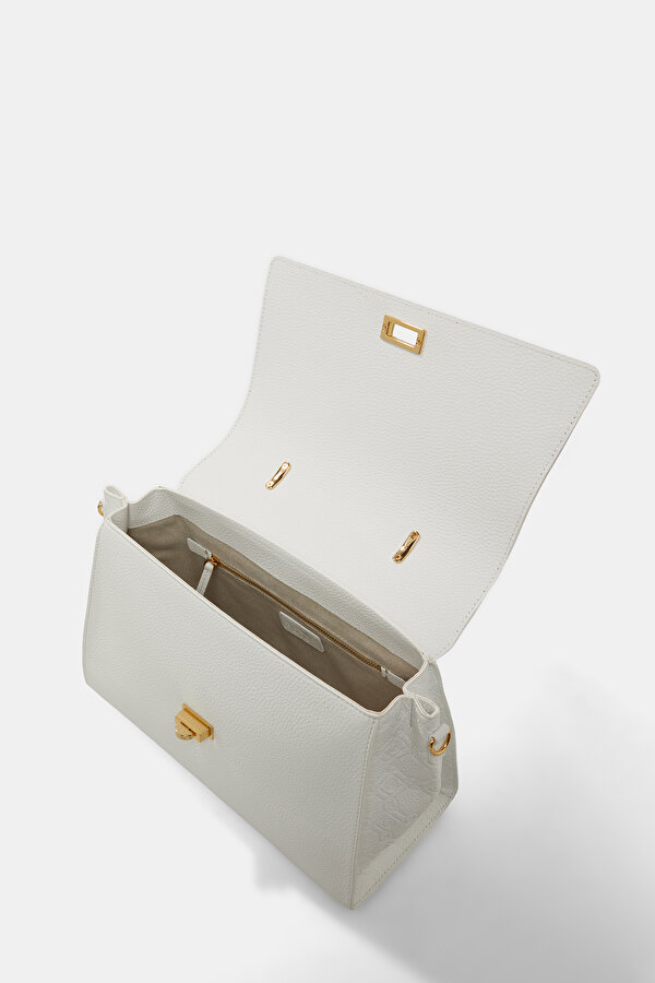 WHITE MONOGRAM LEATHER BAG 6
