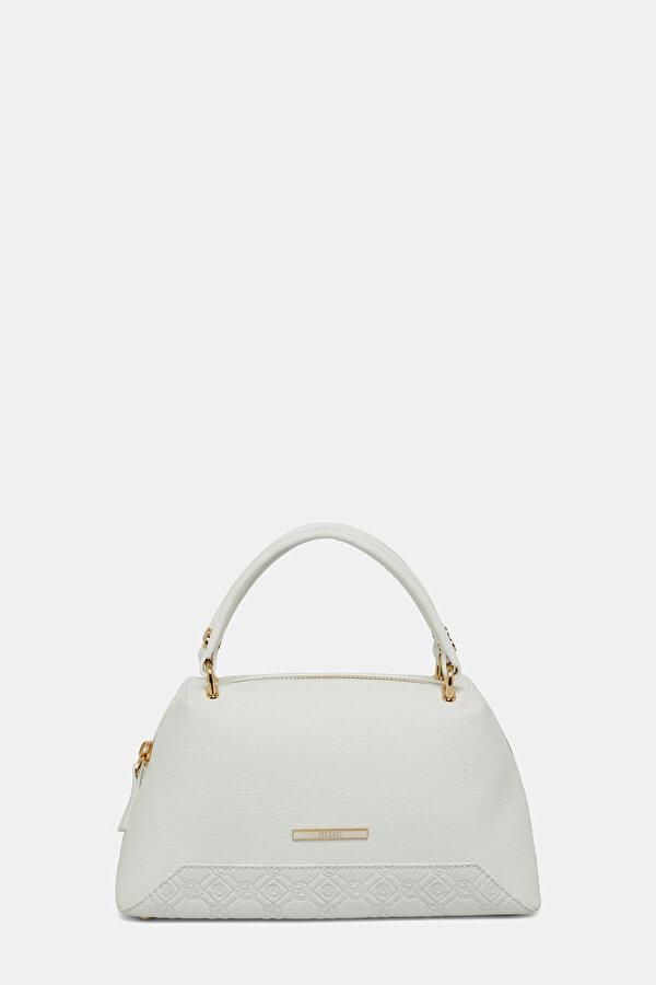 WHITE MONOGRAM LEATHER BAG