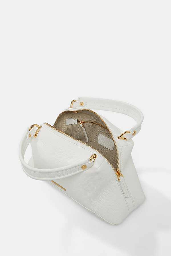 WHITE MONOGRAM LEATHER BAG 6