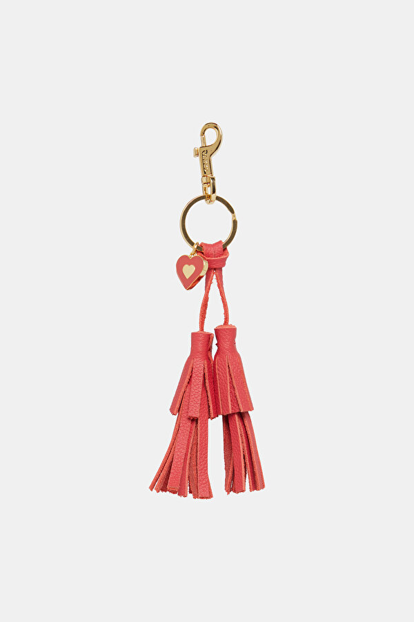RED MONOGRAM LEATHER BAG ACCESSORY