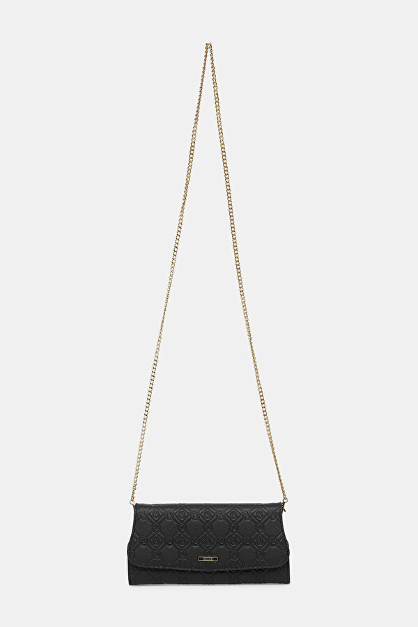 BLACK MONOGRAM LEATHER WALLET
