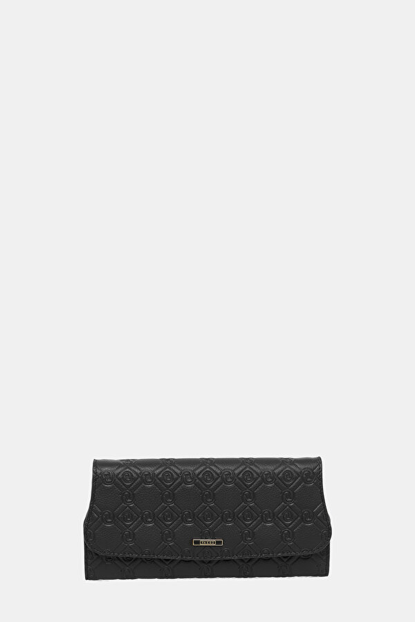 BLACK MONOGRAM LEATHER WALLET 2