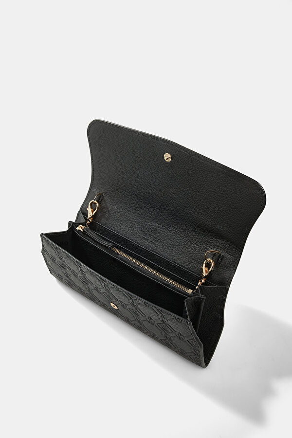 BLACK MONOGRAM LEATHER WALLET 6