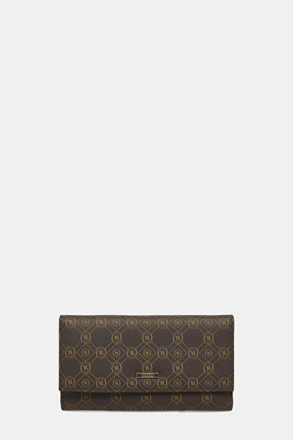 BEIGE MONOGRAM LEATHER WALLET