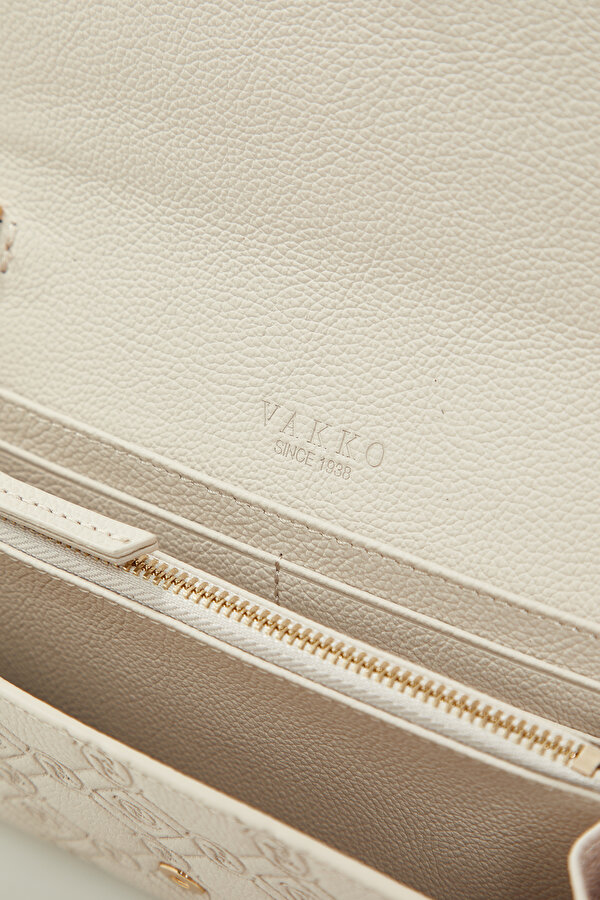 ECRU MONOGRAM LEATHER WALLET 6