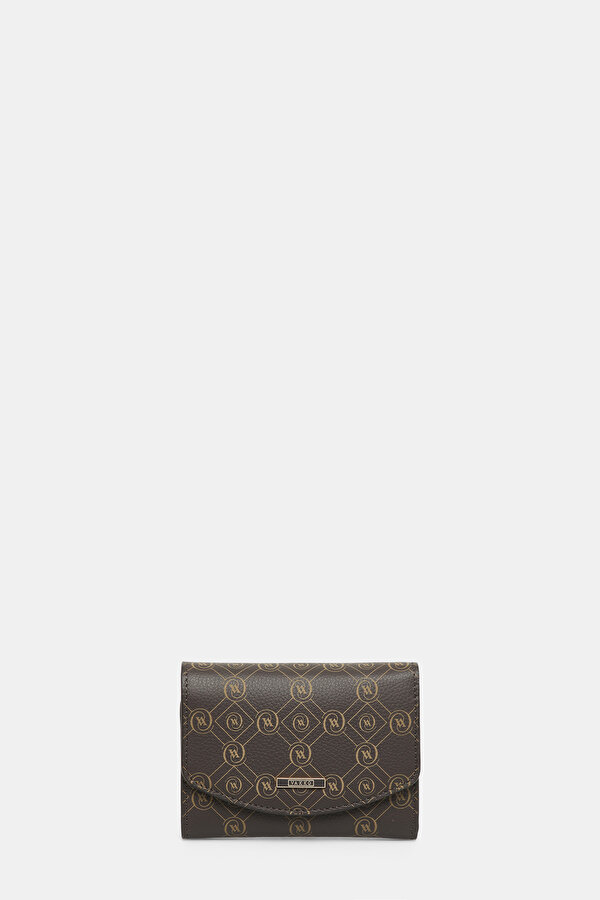 BEIGE MONOGRAM LEATHER WALLET