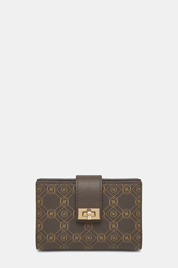 BEIGE MONOGRAM LEATHER WALLET