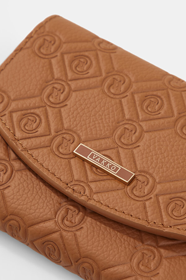 TAN MONOGRAM LEATHER WALLET 6