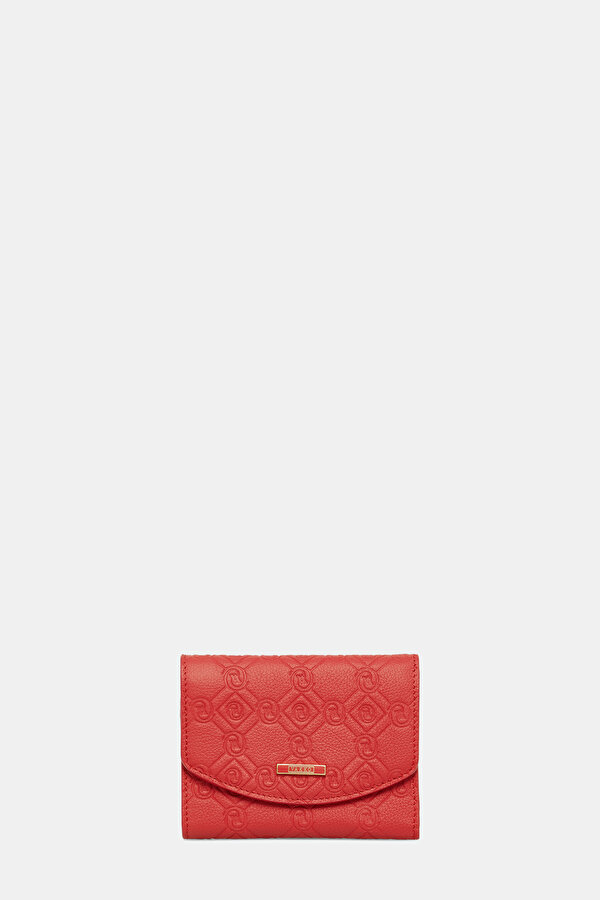 RED MONOGRAM LEATHER WALLET